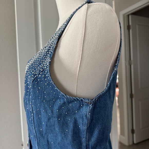 NWT Silver Springs Embellished Medium wash Denim Vest Size Medium - Picture 4 of 7